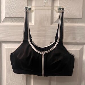 Victoria’s Secret Knock Out Bra - Black with White Accents Front Close - 38 C